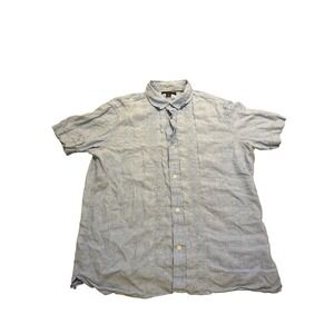 Banana Republic Classic‎ Mens Linen Embroidered Short Sleeve Button Up Shirt L